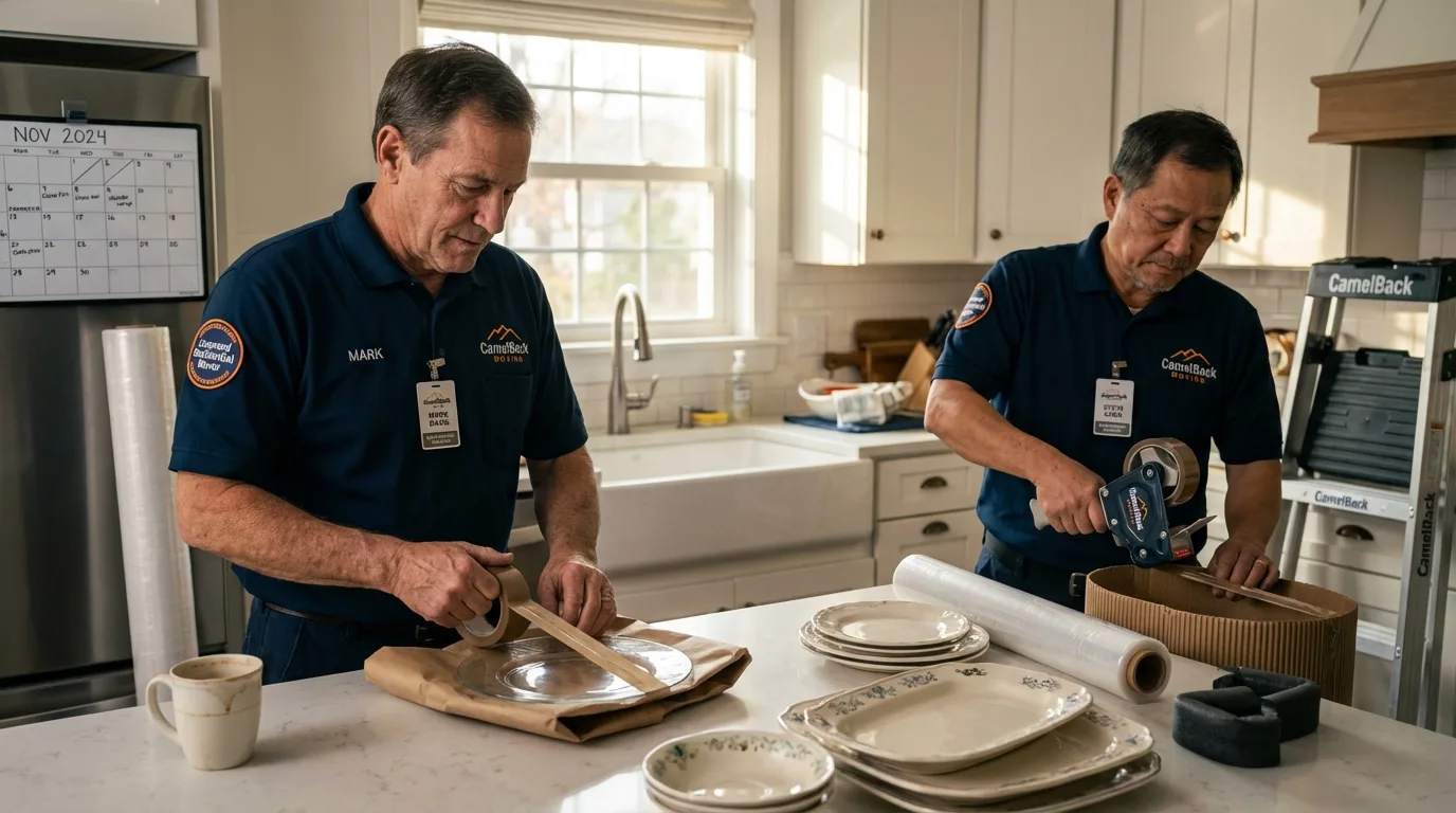 Professional crew packing kitchen dishware in Beatrice, NE